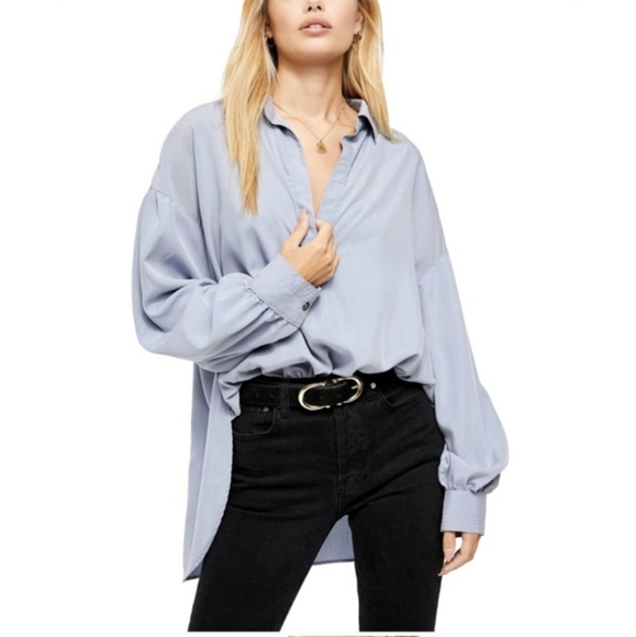 We The Free Love Until Tomorrow Oversized Pullover Top with High Low Hem - Picture 2 of 9